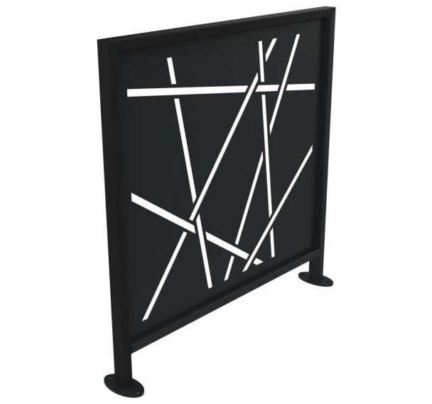 Barrière LOOKY 1.50 m bambou métal gris 7016 platines