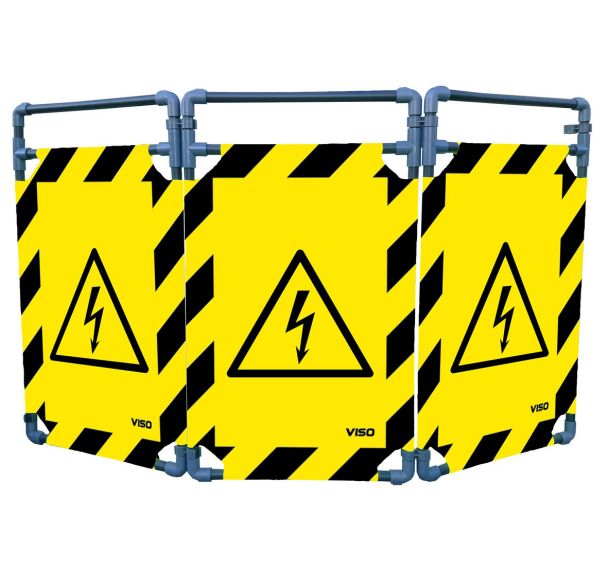 Barrière d'intervention PVC vantaux logo danger éléctrique - Viso