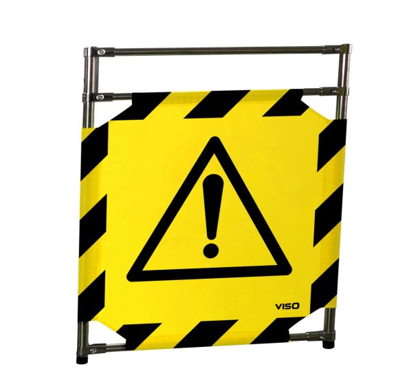 Barrière d'intervention avec panneau logo danger noir - VISO