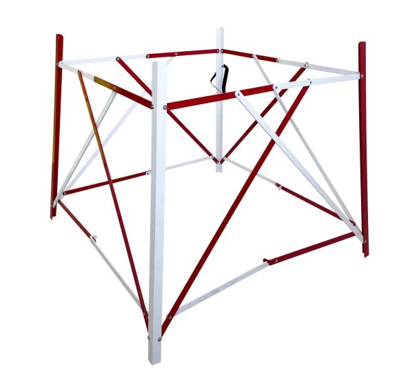 Barrière de chantier extensible carrée - Rouge/blanc