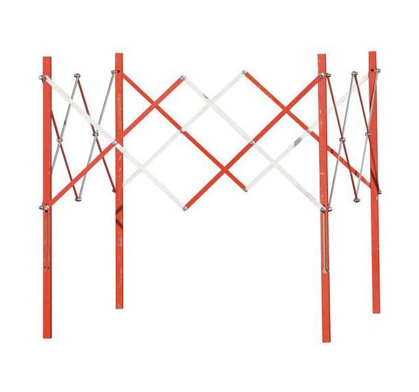 Barrière de chantier extensible de regard rouge/blanche
