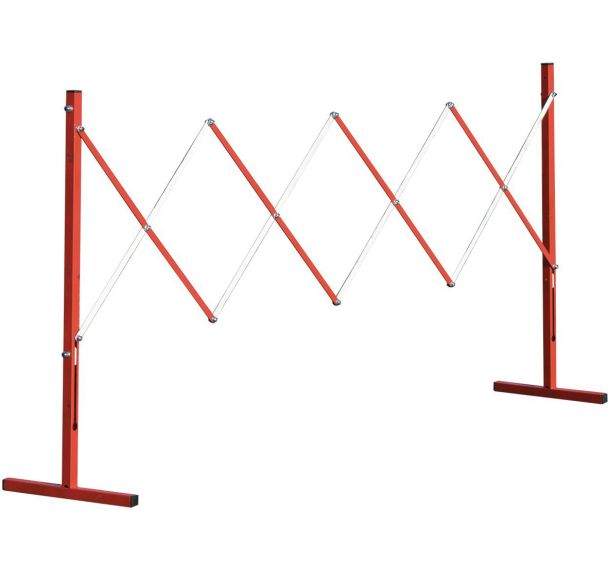Barrière de chantier extensible droite - rouge/blanche