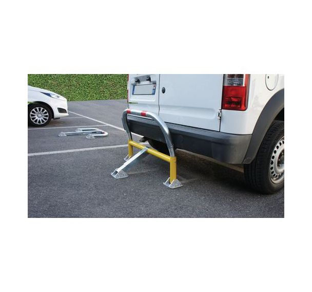Barrière de parking flexible avec amortisseurs