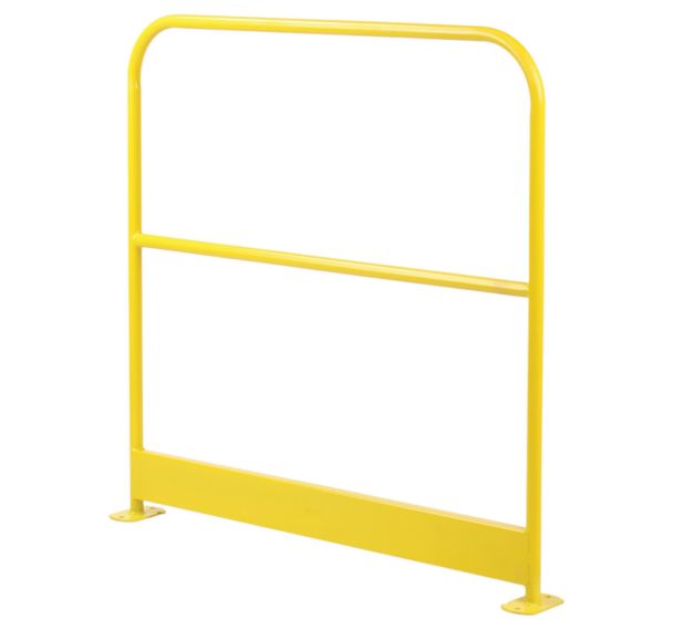 Barrière de sécurité jaune en acier avec plinthe - Manutan Expert