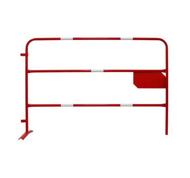 Barrière de sécurité rouge - bandes réfléchissantes blanches