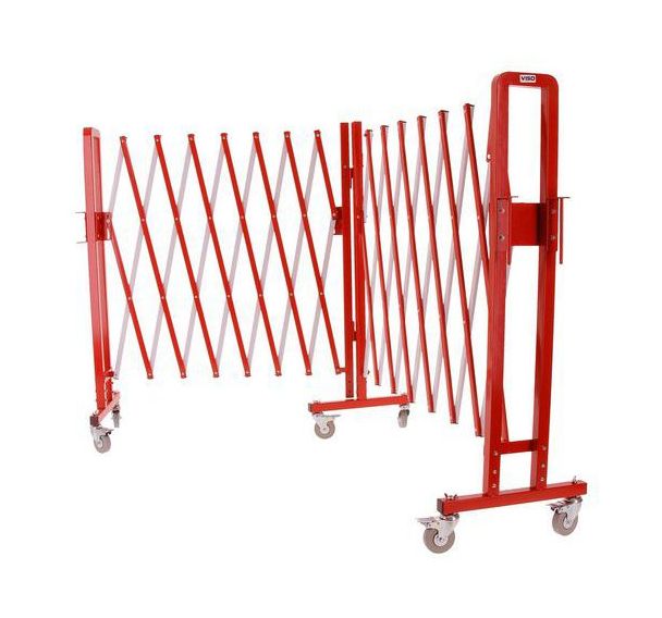 Barrière extensibl métal av. roulettes