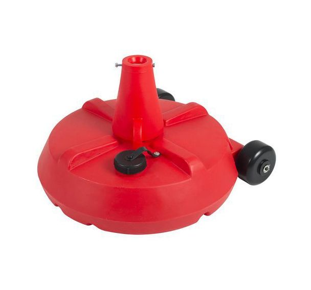 Base Jumbo rouge sur roues pour poteaux Poull Ball