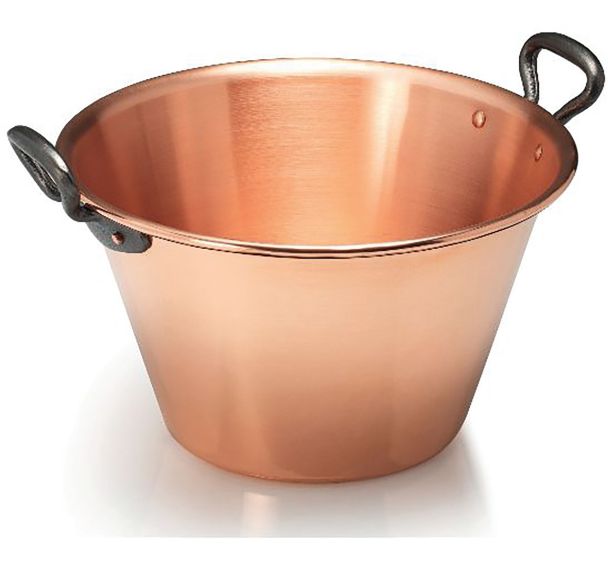 Bassine à gelée cuivre d.26.5cm 3 litres anses fonte