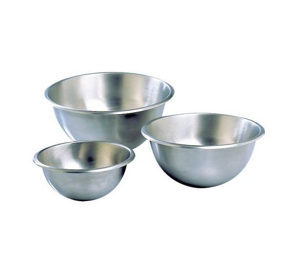 Bassine demi-ronde en acier inoxydable