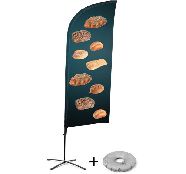 Beach flag avec pied en croix Pain - Français - Showdown Displays