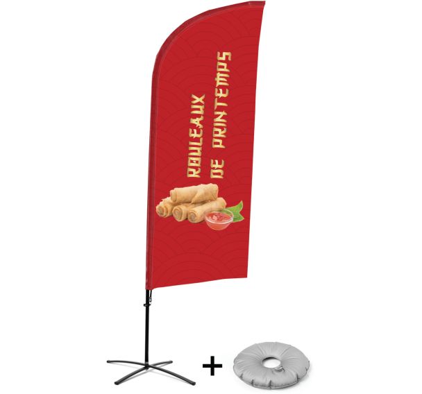 Beach flag avec pied en croix Printemps - Français - Showdown Displays
