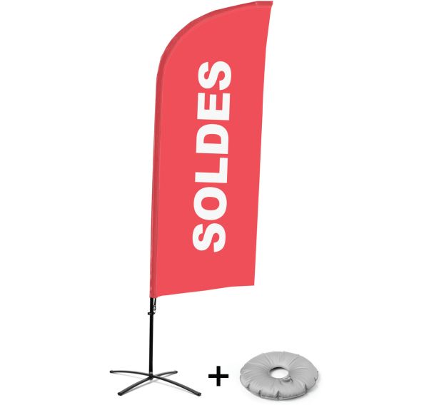 Beach flag avec pied en croix Soldes - Français - Showdown Displays