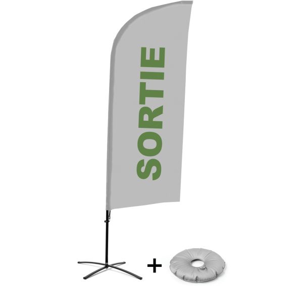 Beach flag avec pied en croix Sortie - Français - Showdown Displays