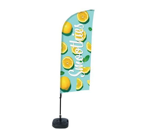 Beach flag avec pied remplissable Smoothie citron - Showdown Displays