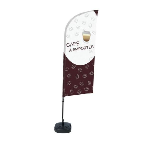 Beachflag base remplissable Coffee to Go Français - Showdown Displays