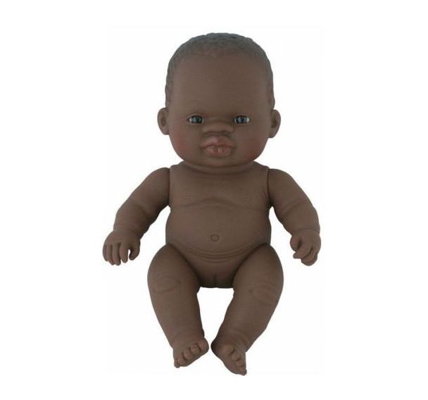 Bébé africain fille 21 cm sans cheveux