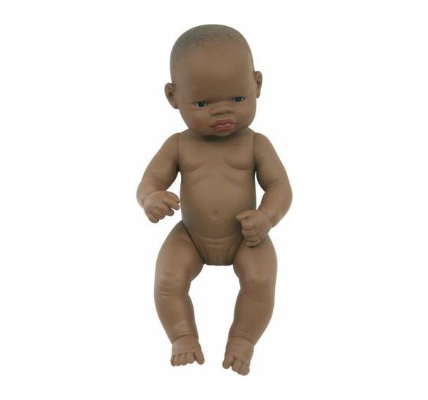 Bébé africain fille 32 cm sans cheveux
