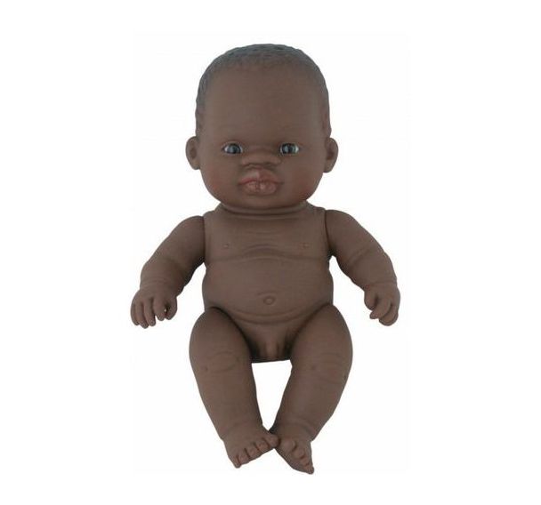 Bébé africain garçon 21 cm sans cheveux