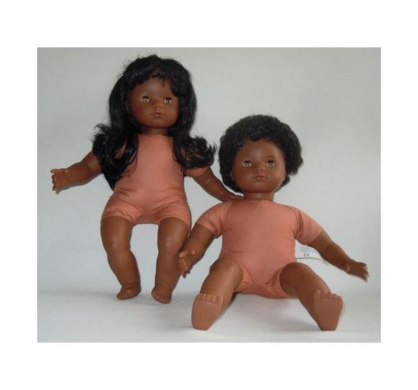 Bébé africain garçon 40 cm avec cheveux