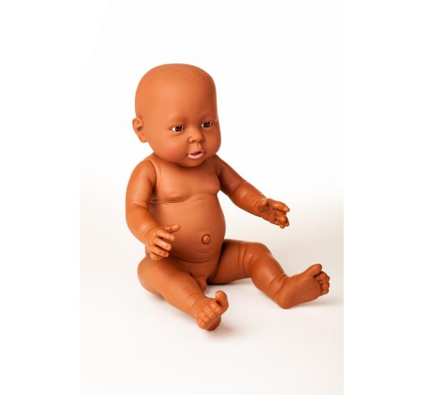 Bébé africain garçon 40 cm sans cheveux