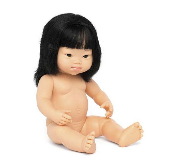 Bébé fille asiatique cheveux syndrome Down 38cm