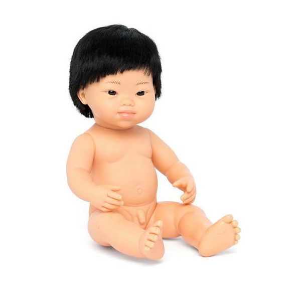 Bébé garçon asiatique cheveux syndrome Down 38cm