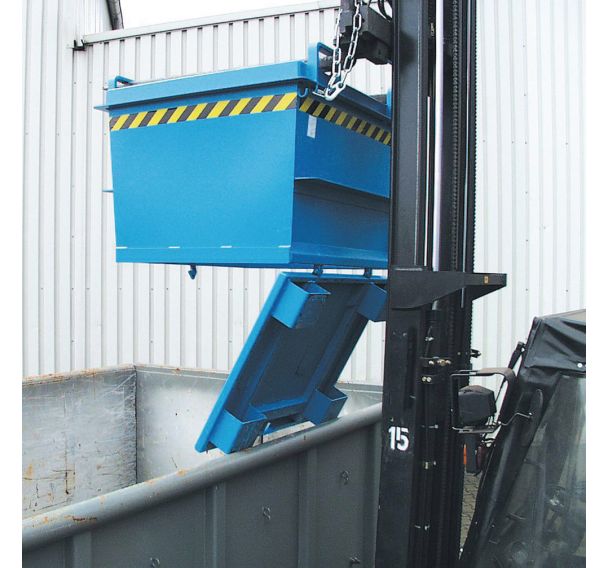 Benne à fond ouvrant bleu - 1 compartiment sur socle - Bauer