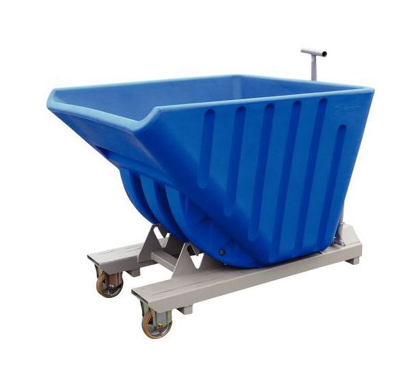 Benne autobasculante en polyéthylène GM - Peinte - 635 L