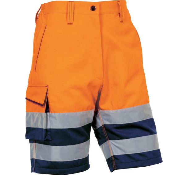 Bermuda de travail haute visu. marine/jaune fluo XL PHBE2