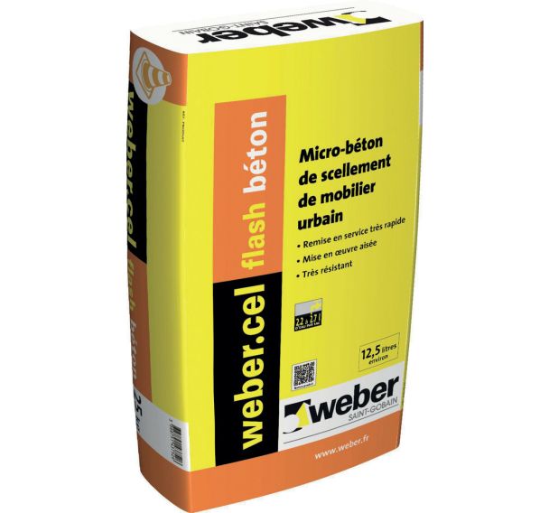 Béton à prise très rapide - Webercel flash 25 kg