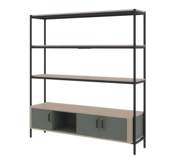 Bibliothèque OLERON 3 portes 1 niche basse-Enond Mobilier