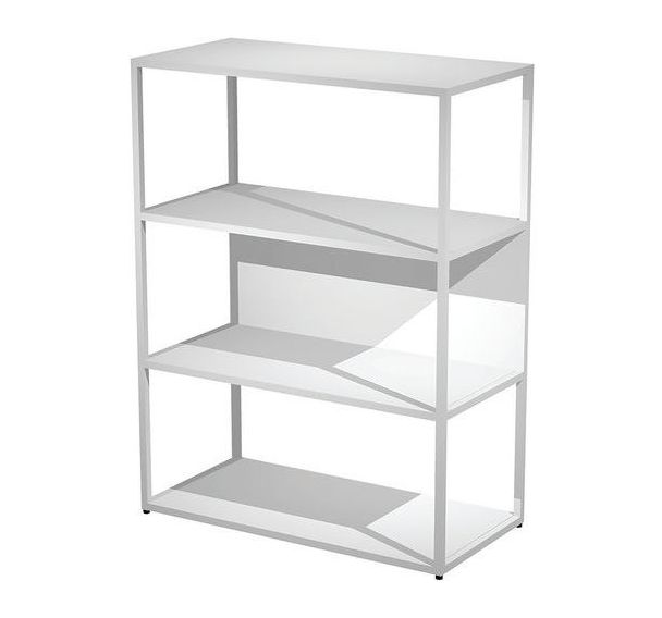 Bibliothèque mi-haute Razor - Structure en métal blanc - Artarredi
