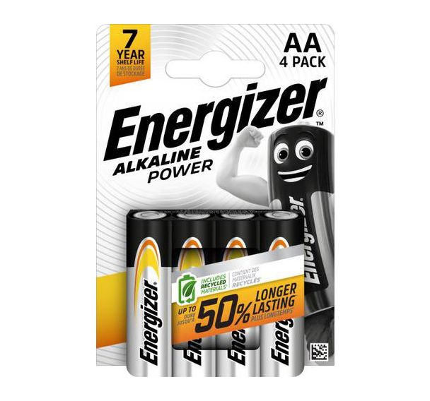 Blister 4 piles bâtons Energizer