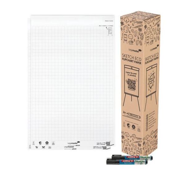 Bloc-papier quadrillé pour chevalet 2x50 feuilles Sketch Eco