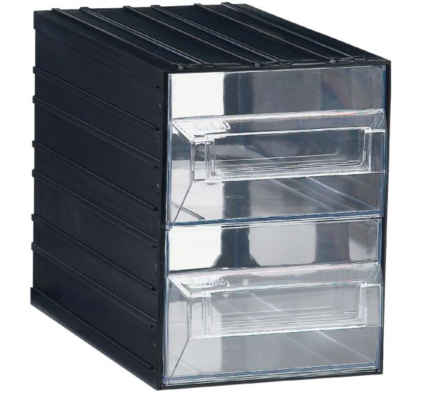 Bloc-tiroirs Modèle 16,9x32,3x22,8 Nb de tiroirs: 2 Transparent