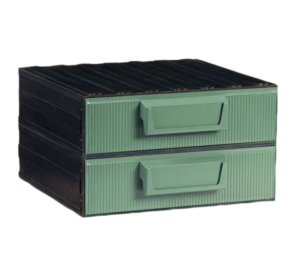 Bloc-tiroirs Modèle 39,3x39x22,8 Nb de tiroirs: 2 Vert