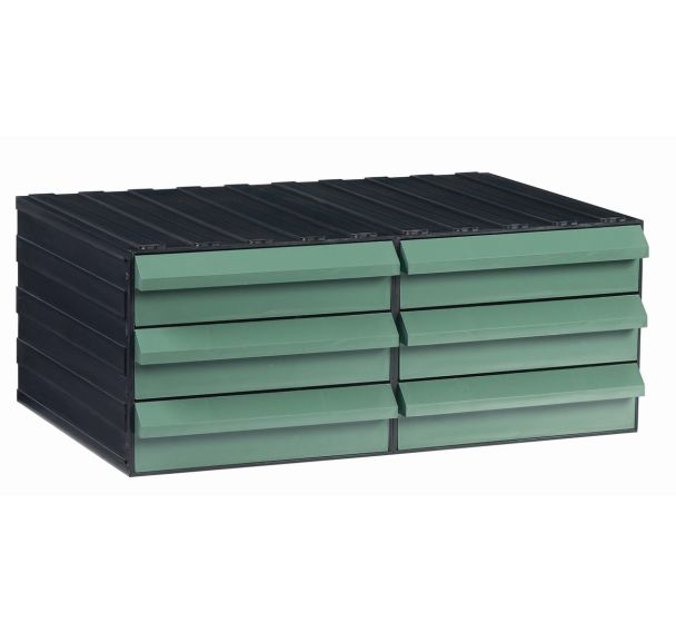 Bloc-tiroirs Modèle 56,2x39x22,8 Nb de tiroirs: 6 Vert