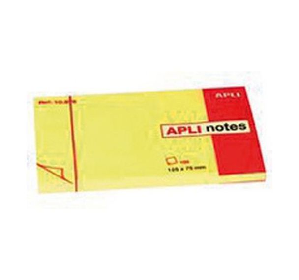 Bloc 100 feuilles de notes repositionnables 75x125mm jaune