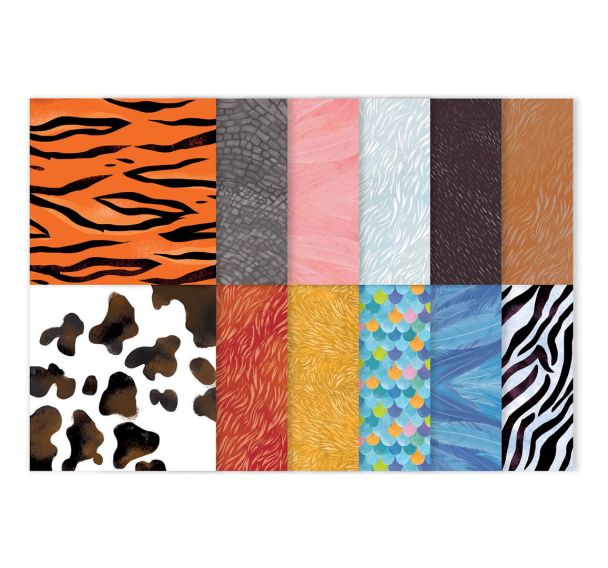 Bloc 72 feuilles papier 80g origami 15x15 cm thème animaux imprimées recto/verso