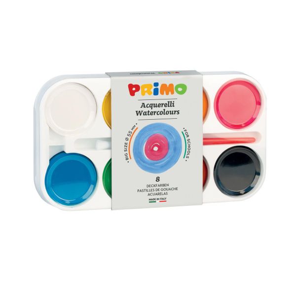 Bloc 8 godets gouache pastille ø55mm