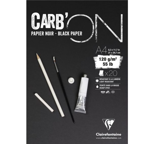 Bloc Carb'ON 120g encollé - Clairefontaine