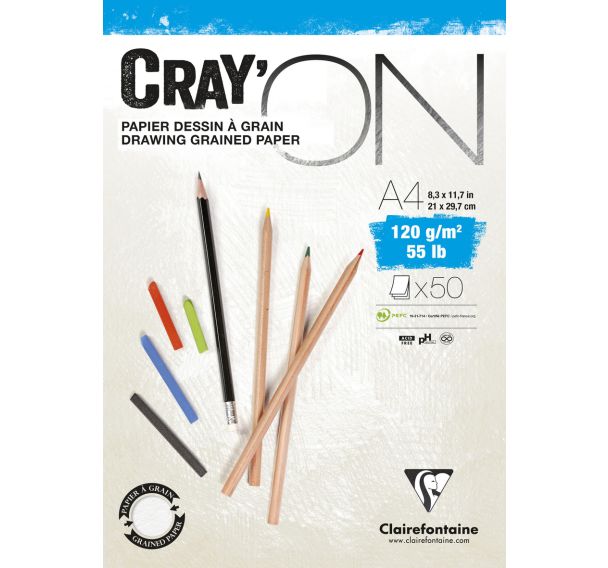 Bloc Cray'ON 120g encollé - Clairefontaine