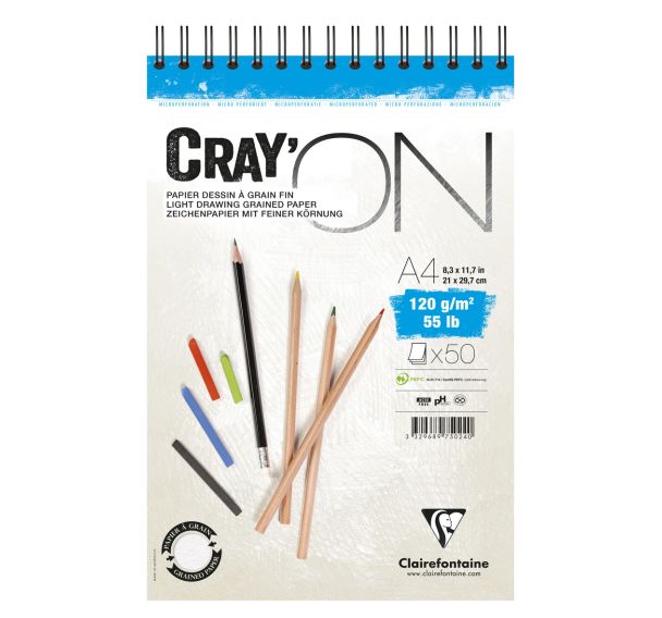 Bloc Cray'ON 120g spiralé - Clairefontaine