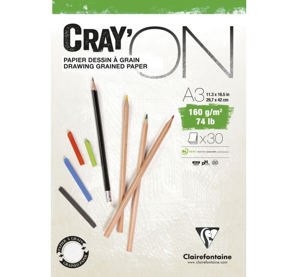 Bloc Cray'ON 160g encollé - Clairefontaine