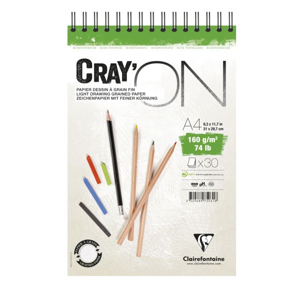 Bloc Cray'ON 160g spiralé - Clairefontaine