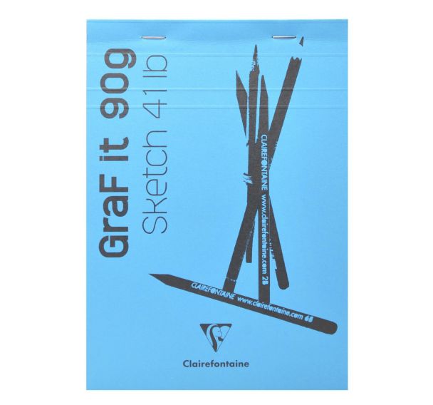 Bloc GraF'iT 90g bleu ciel - Clairefontaine