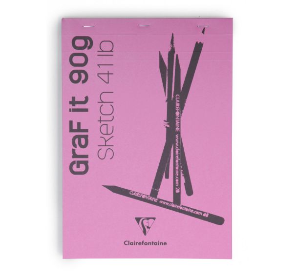 Bloc GraF'iT 90g rose - Clairefontaine