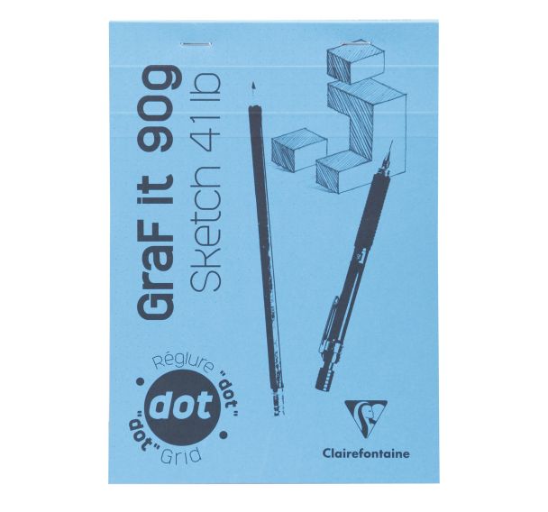 Bloc GraF'iT DOT A4 80 feuilles 90g Bleu n°71