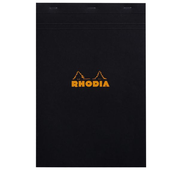 Bloc agrafé Rhodia BLACK N 19 21x31,8cm 80f Q.5x5 80g - Lot de 5