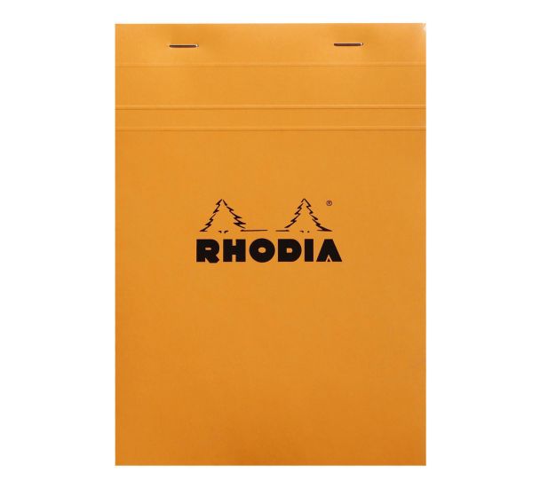 Bloc agrafé Rhodia ORANGE N 16 14,8x21cm 80f Q.5x5 80g - Lot de 10